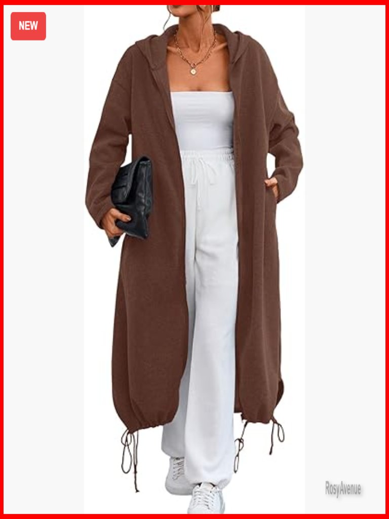 Oversized Full Zip Sweatshirt With Hoodie, Drop Shoulder, Long Length With